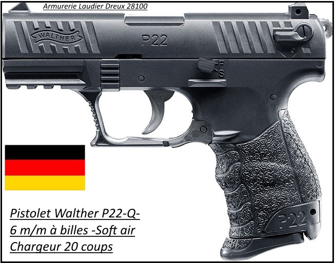 Pistolet a bille Walther P99 Ressort 0.5 joules - Armurerie Loisir