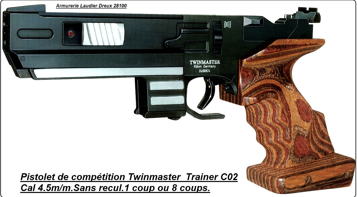 Pistolet Röhm air comprimé--Twinmaster Trainer-- Co2 Tir de Vitesse.Cal  4.5mm,ENTRAINEMENT