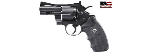 Révolver Colt PYTHON Umarex CO2 Calibre 4.5mm- Billes d'acier-ou Plombs jupe-6 coups-Carcasse noire-Canon de 2.5 pouces-Ref 29071