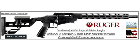 Carabine Ruger précision rimfire répétition calibre 22 Lr-chargeur 10 coups-Promotion-Ref 33067