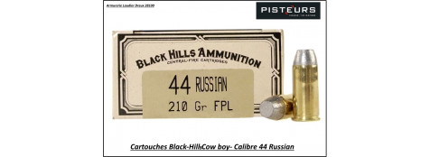 Cartouches Black Hills-calibre-44-Russian-COW-BOY-plomb-210 grains-FPL-Boite de 50-Pour armes anciennes-Ref blackhills-44-russian