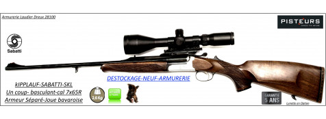 Carabine-Kipplauf-Sabatti-Cal 7x65R-SKL-Luxe-Italie-DESTOCKAGE-NEUF-ARMURERIE-Ref Kipplauf-Sabatti-Cal-7x65R