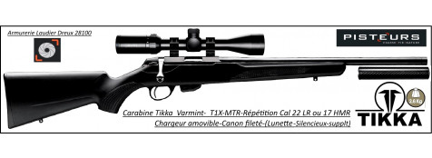 Carabine TIKKA T1X  MTR Calibre 22 Lr ou 17 HMR Varmint DROITIER et GAUCHER INTEGRALE Répétition  crosse synthétique ou bois-Promotion