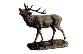 Cerf au brame en bronze