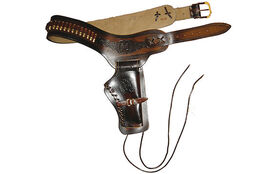 Ceinture holster cuir revolver poudre noire